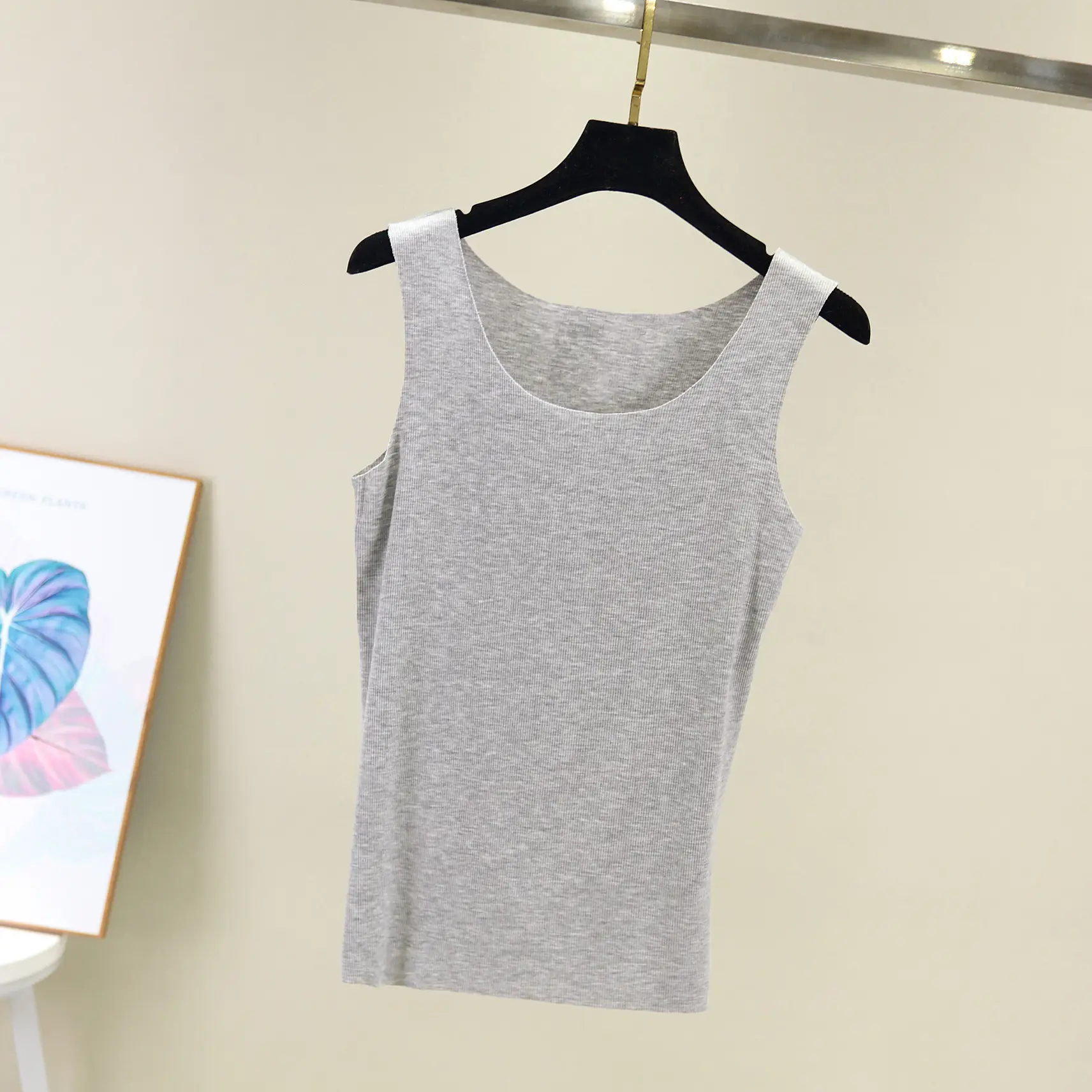 Women's Pink Seamless Cotton Camisole Plus Size