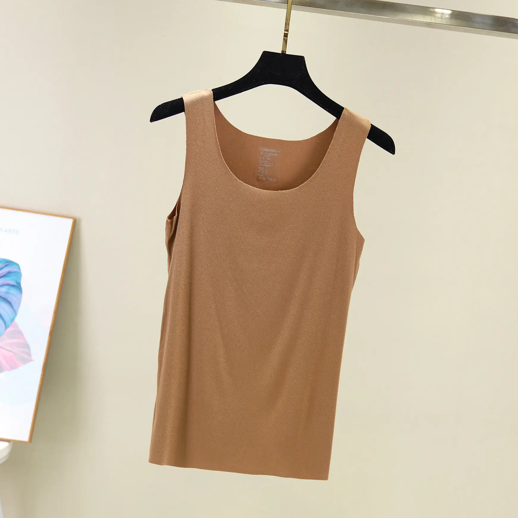Women's Pink Seamless Cotton Camisole Plus Size