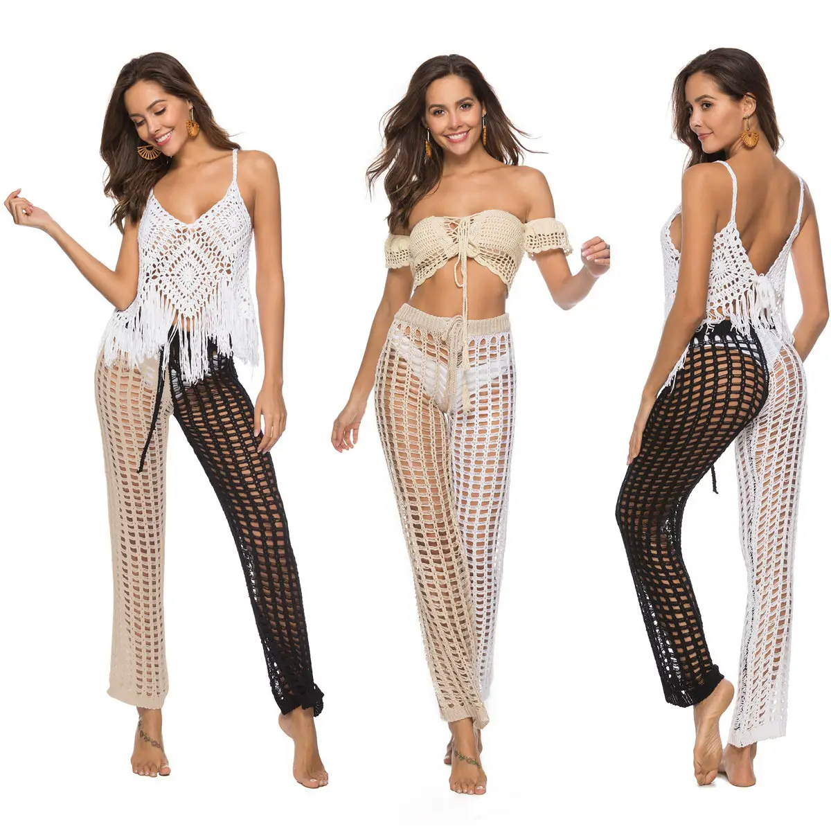 Hollow Two-Color Nightwear Pants for Women
