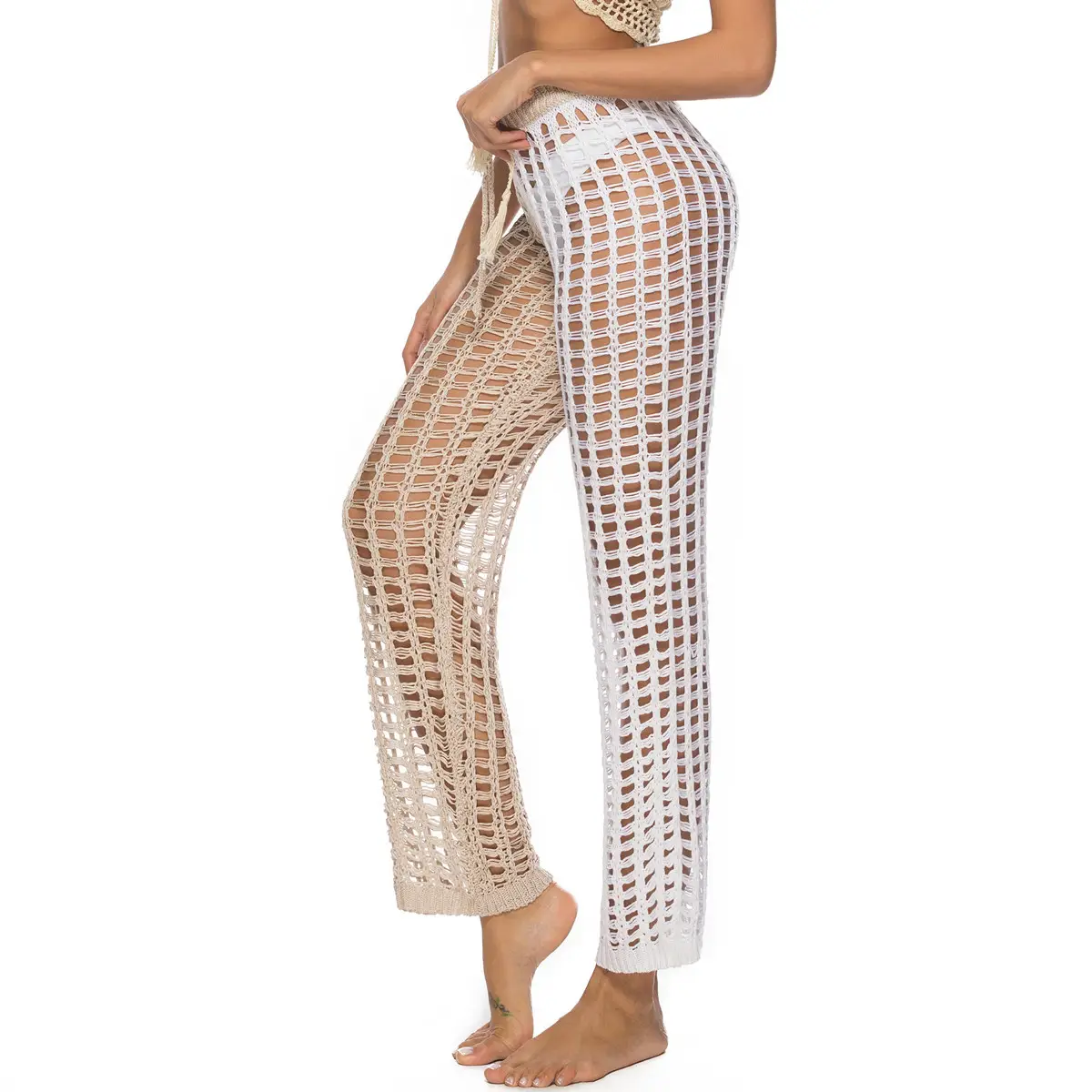 Hollow Two-Color Nightwear Pants for Women