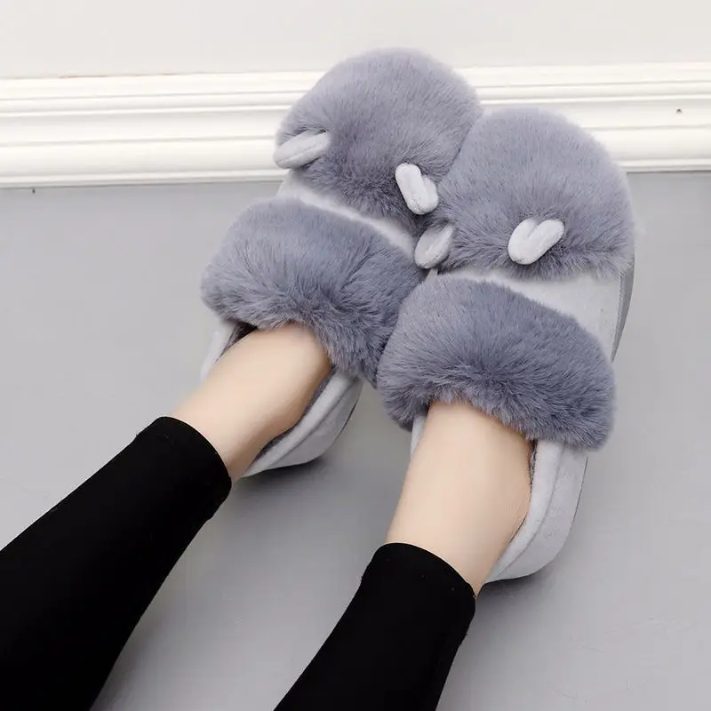 Winter Korean version of cotton slippers women plus velvet warm non-slip home indoor and outdoor Moon shoes Mao Mao shoes multicolor wholesale - Image 6