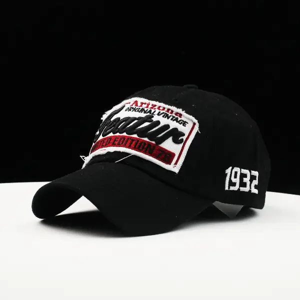Men's Navy Blue Retro Embroidered Baseball Cap