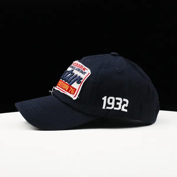 Men's Navy Blue Retro Embroidered Baseball Cap