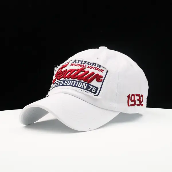 Men's Navy Blue Retro Embroidered Baseball Cap