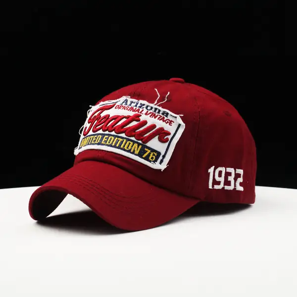 Men's Navy Blue Retro Embroidered Baseball Cap