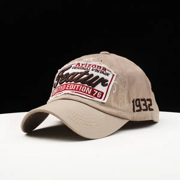 Men's Navy Blue Retro Embroidered Baseball Cap
