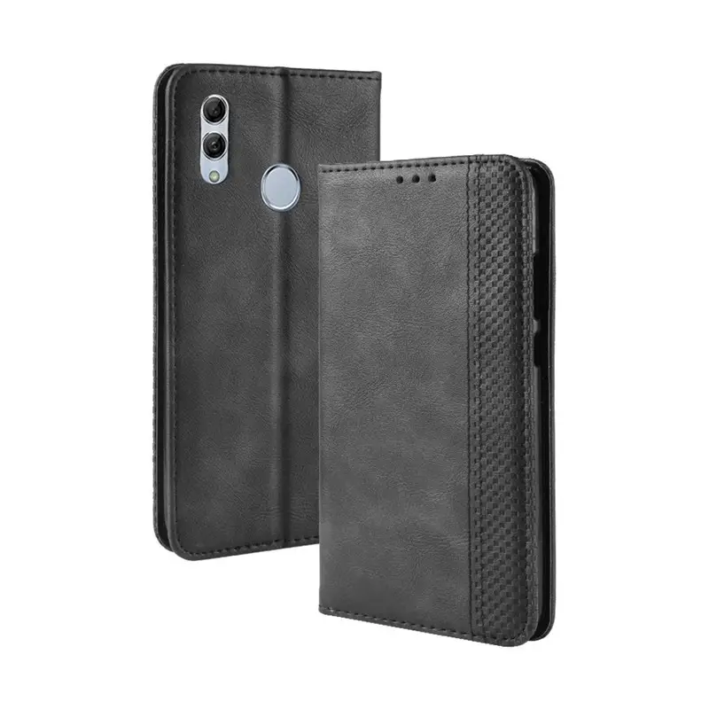 Leather Wallet Case for Huawei P Smart 2019, Brown, Magnetic Cover