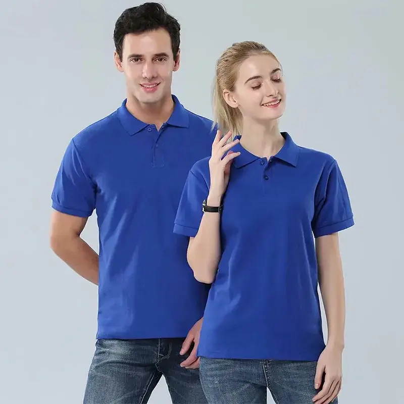Men Women Yellow Polo Shirt Short Sleeve Cotton - Image 5