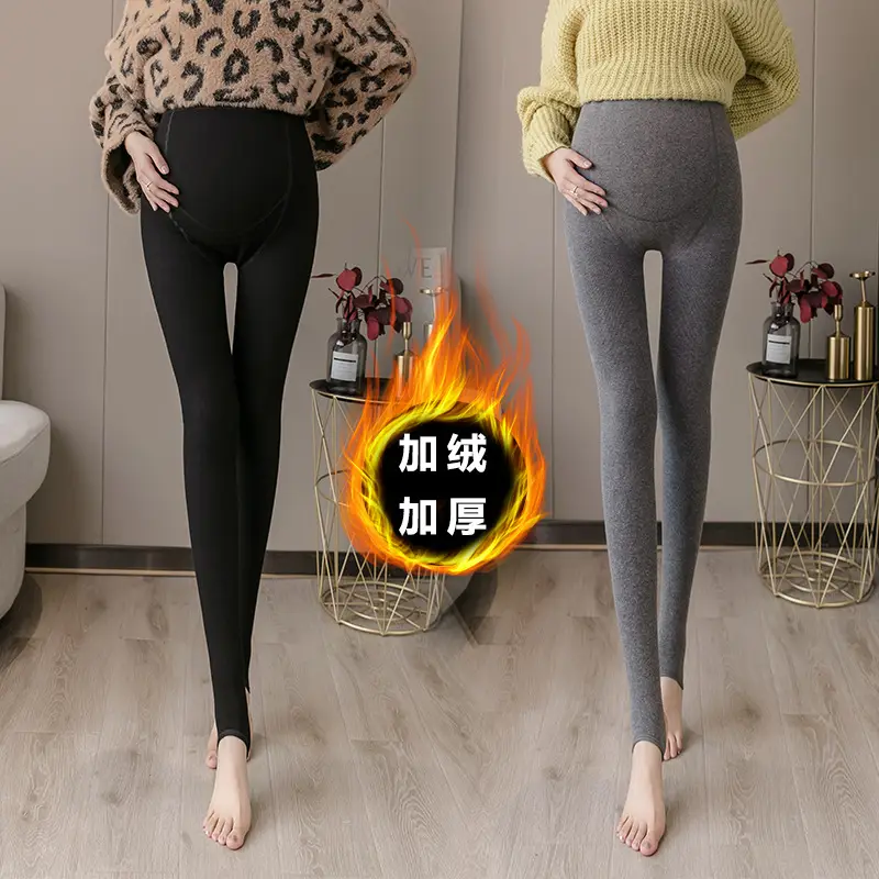 Pregnant Women's Velvet Leggings Slim Fit Warm