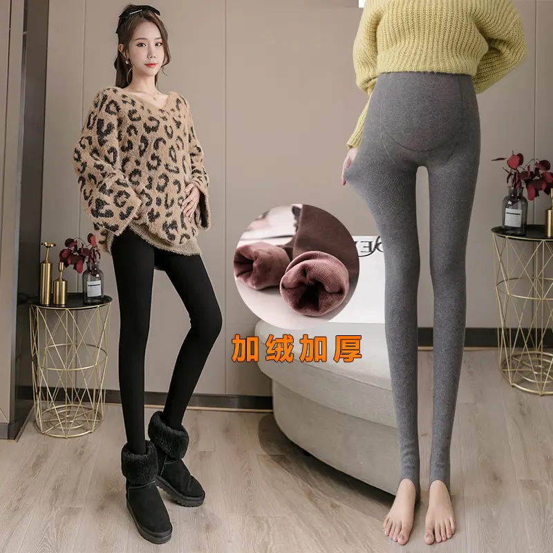Pregnant Women's Velvet Leggings Slim Fit Warm