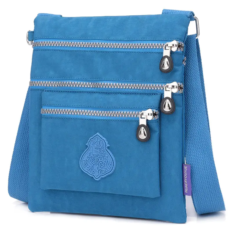 Purple Nylon Shoulder Bag with 2 Zip Pockets - Image 10
