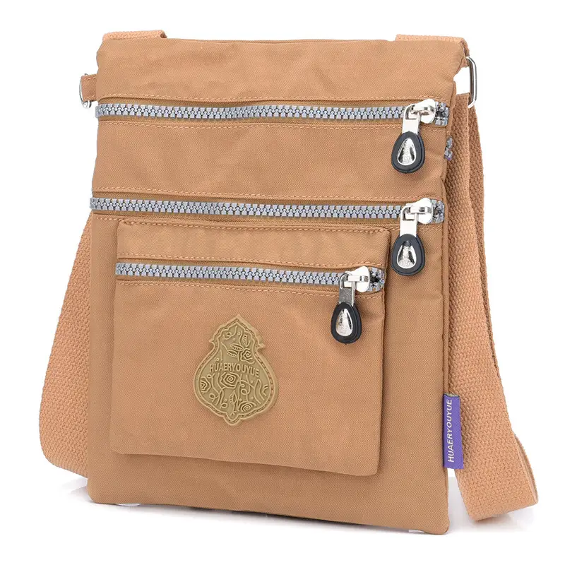 Purple Nylon Shoulder Bag with 2 Zip Pockets - Image 8