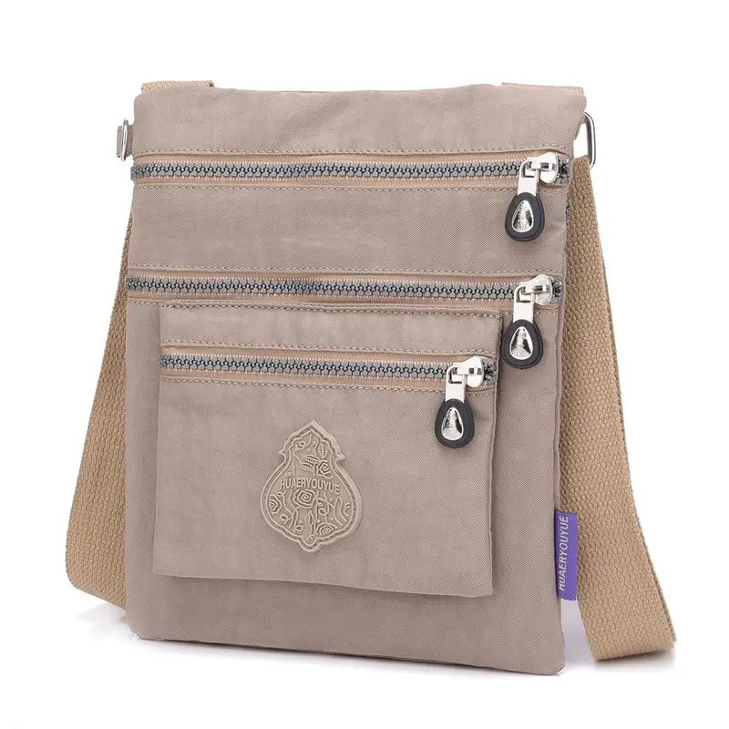 Purple Nylon Shoulder Bag with 2 Zip Pockets - Image 9