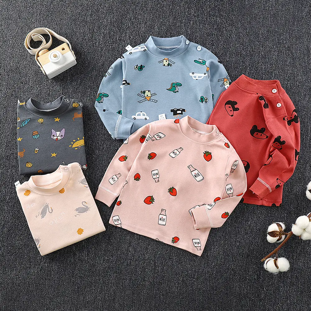 Pink Rabbit Print Long Sleeve Baby T-Shirt for Boys Girls - Image 13