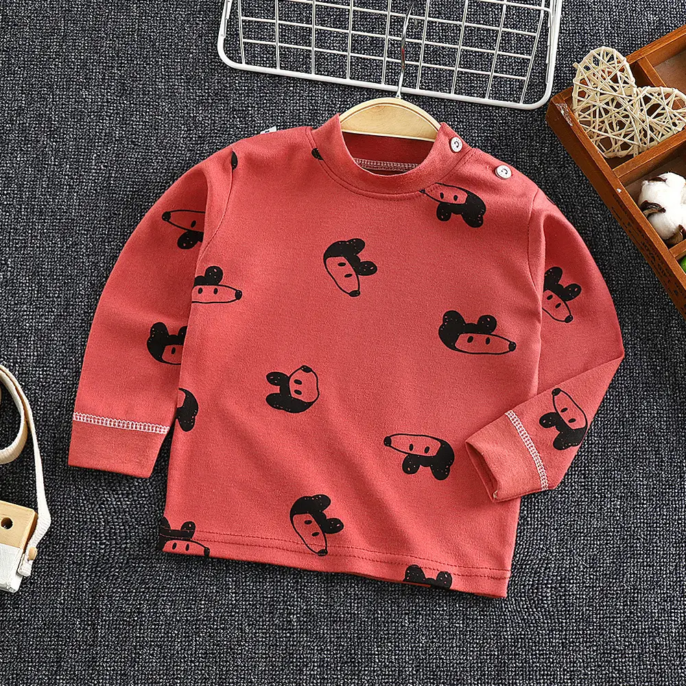 Pink Rabbit Print Long Sleeve Baby T-Shirt for Boys Girls - Image 12