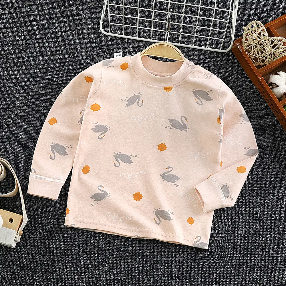 Pink Rabbit Print Long Sleeve Baby T-Shirt for Boys Girls - Image 11