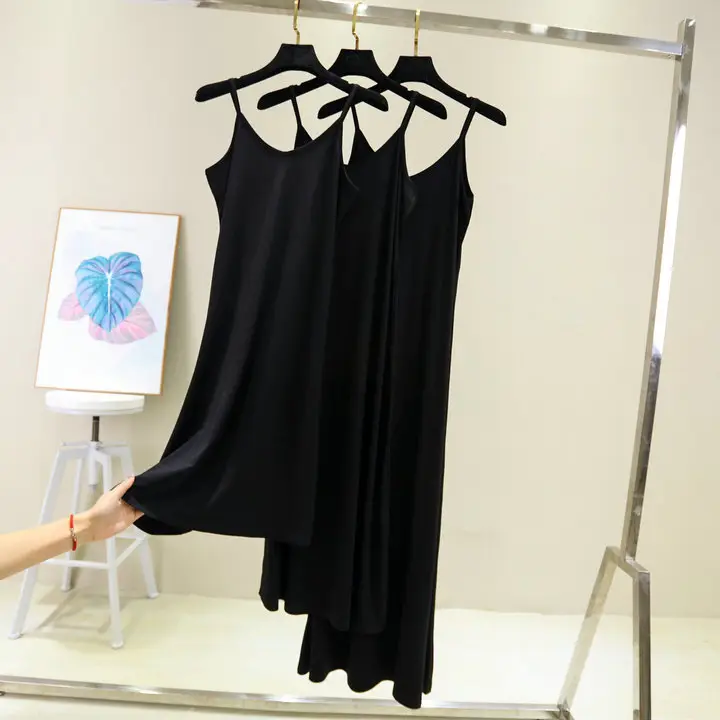 Women Cotton V-Neck Long Skirt Dress Plus Size
