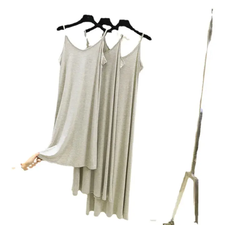 Women Cotton V-Neck Long Skirt Dress Plus Size