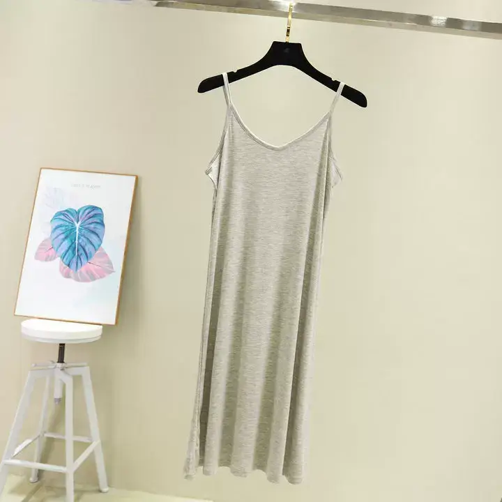Women Cotton V-Neck Long Skirt Dress Plus Size — feature 14