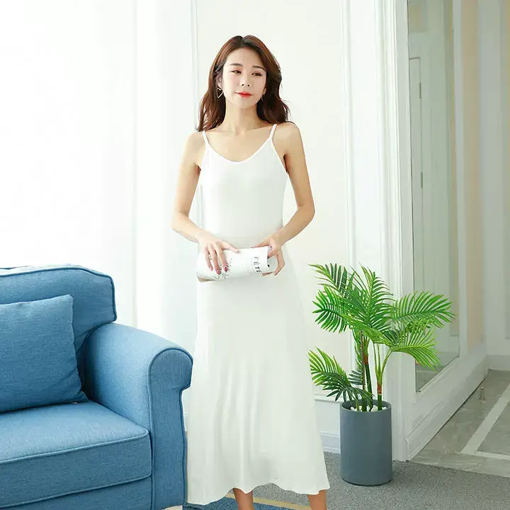 Women Cotton V-Neck Long Skirt Dress Plus Size — feature 23