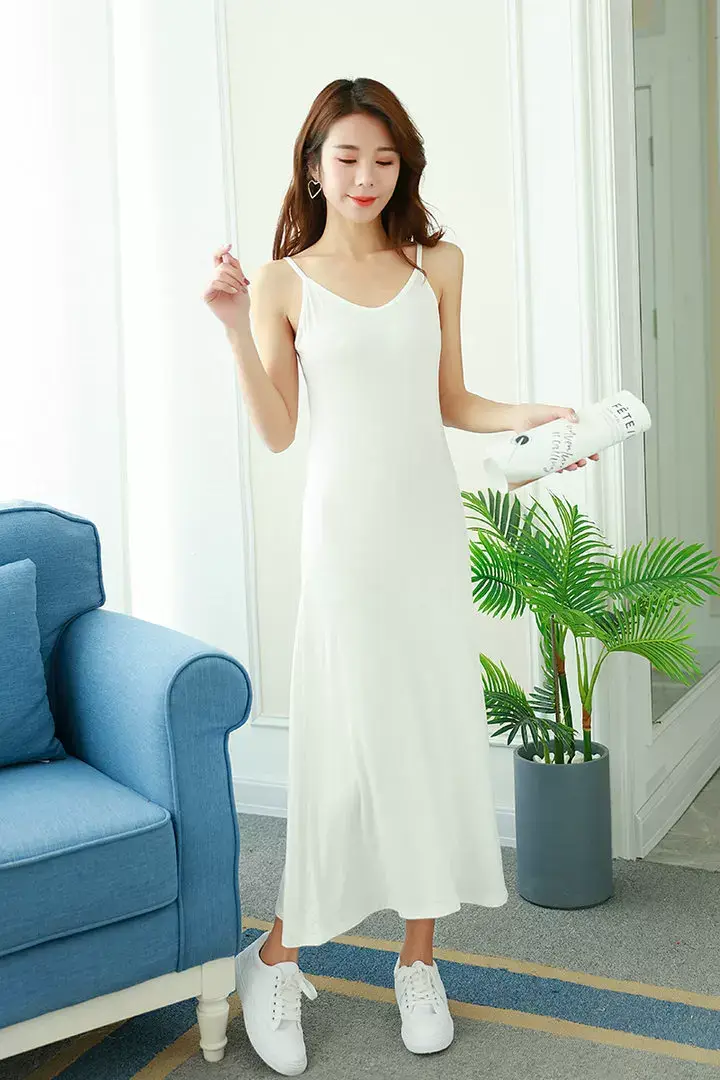 Women Cotton V-Neck Long Skirt Dress Plus Size — feature 24