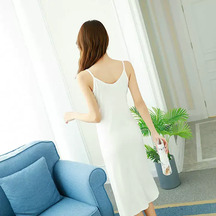 Women Cotton V-Neck Long Skirt Dress Plus Size — feature 40