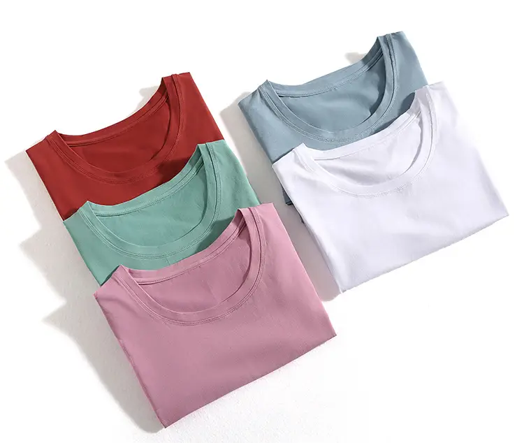 Women Cotton V Neck T-Shirt Blue Slim Fit — feature 57