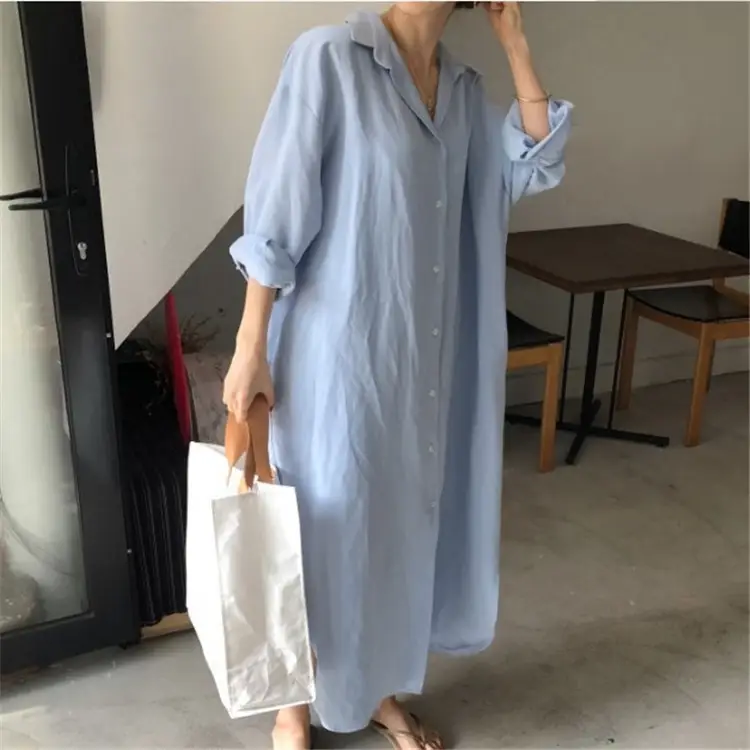 Women Long Sleeve White Shirt Coat 2024 Spring - Image 4