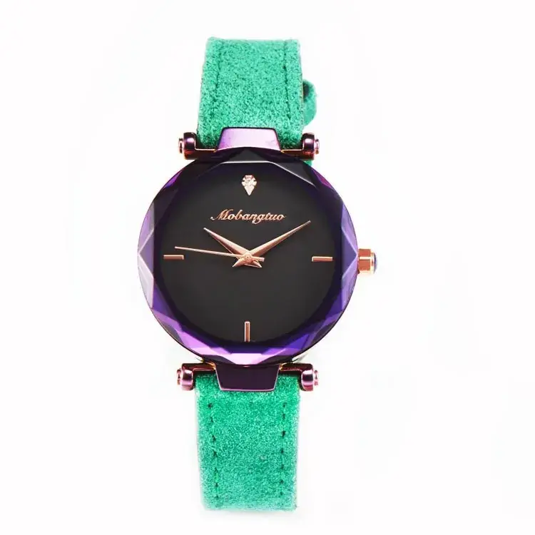 Purple Women's Quartz Watch with Sand Suede Strap - Image 3