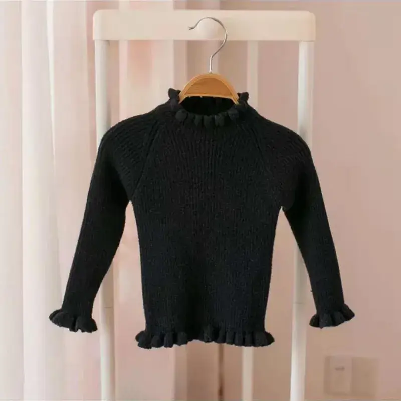 Orange Ruffled Cotton Pullover for Girls - Image 6
