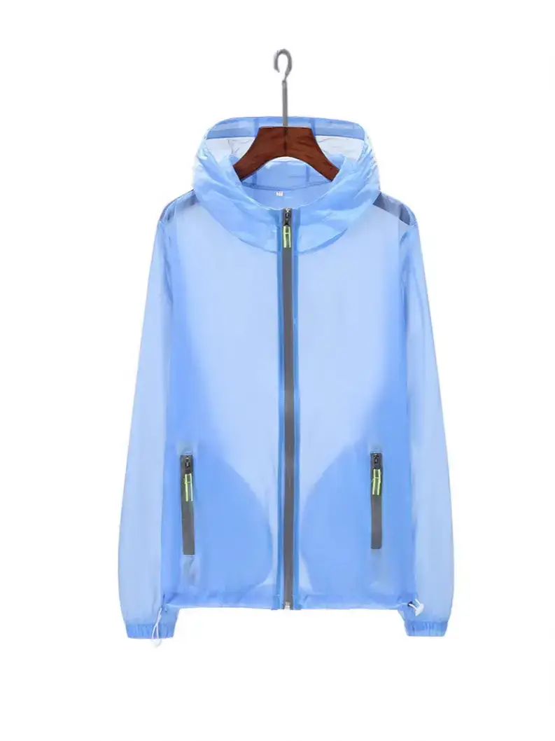 Men Orange Reflective Zipper Hoodie Large - Image 2