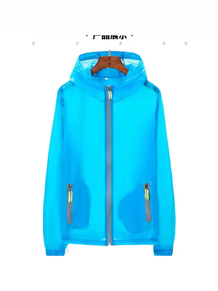 Men Orange Reflective Zipper Hoodie Large - Image 5