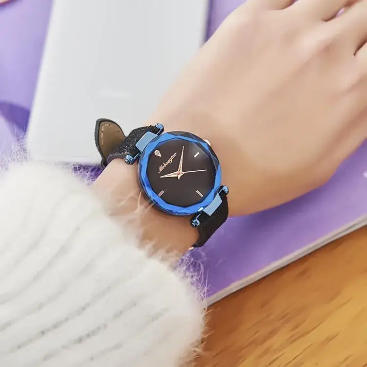 Women's Blue Shell Watch with Red Sand Belt