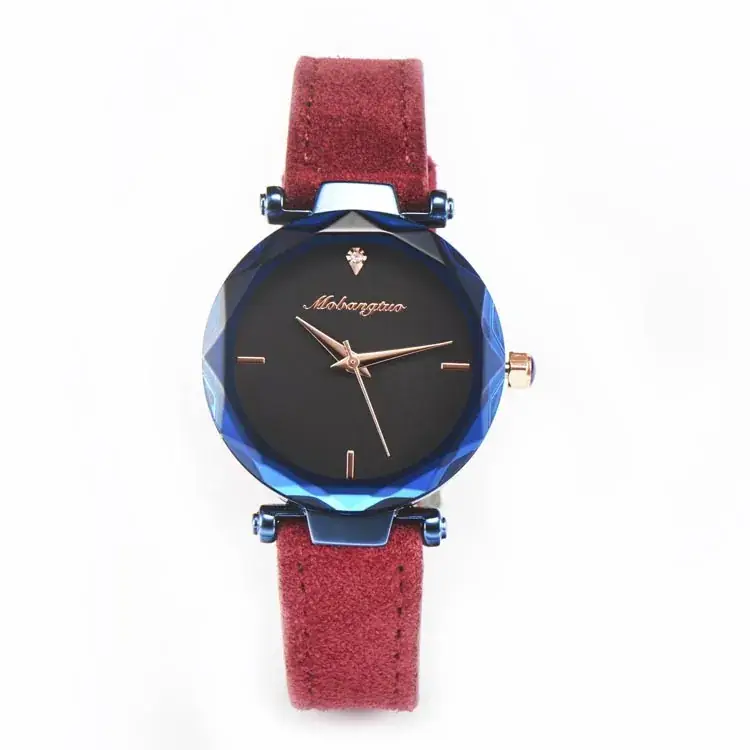 Women's Blue Shell Watch with Red Sand Belt