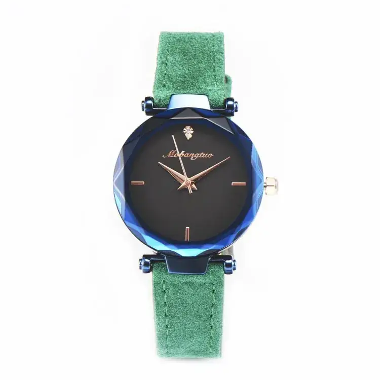 Women's Blue Shell Watch with Red Sand Belt