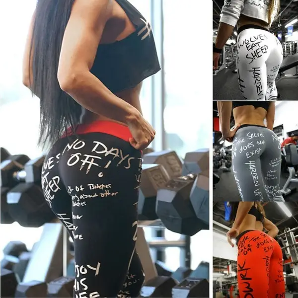 European American Wish Letter Yoga Fitness Leggings Women — feature 6