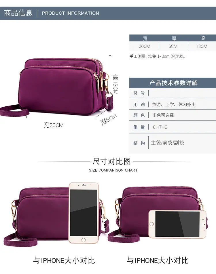Red Nylon Crossbody Bag for Women — feature 1