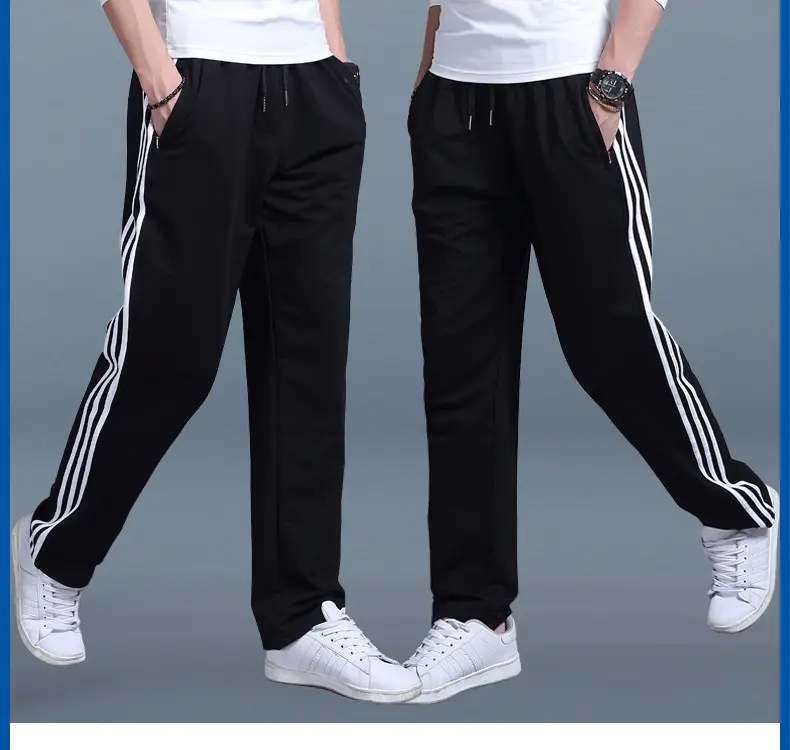 Men's Deep Blue Sweatpants Large Loose Fit Casual Pants