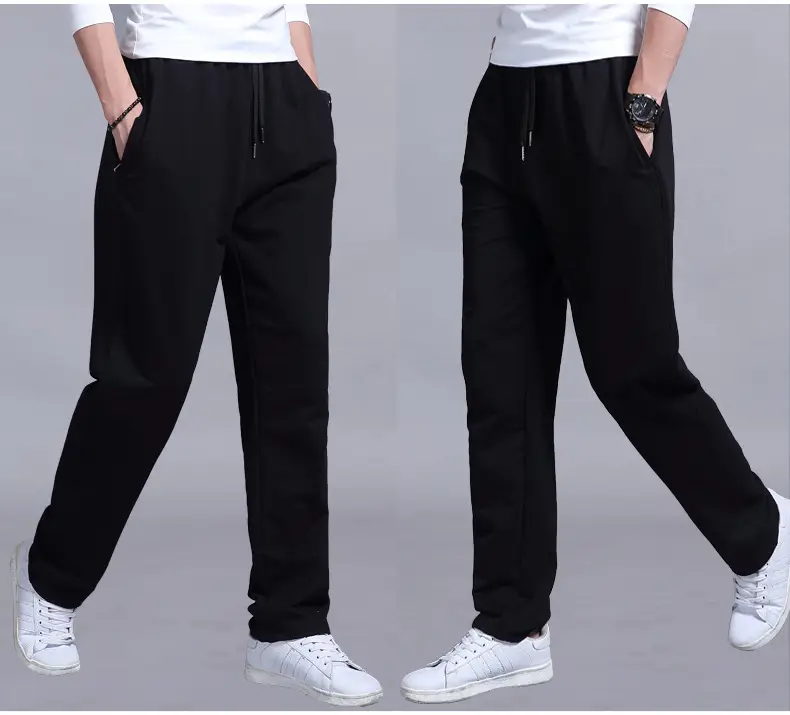 Men's Deep Blue Sweatpants Large Loose Fit Casual Pants