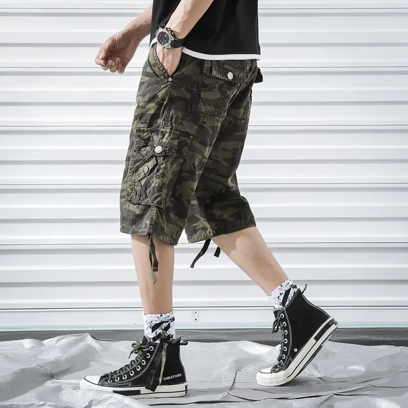 Summer Camo Plus Size Loose Pants with 4 Pockets - Image 3