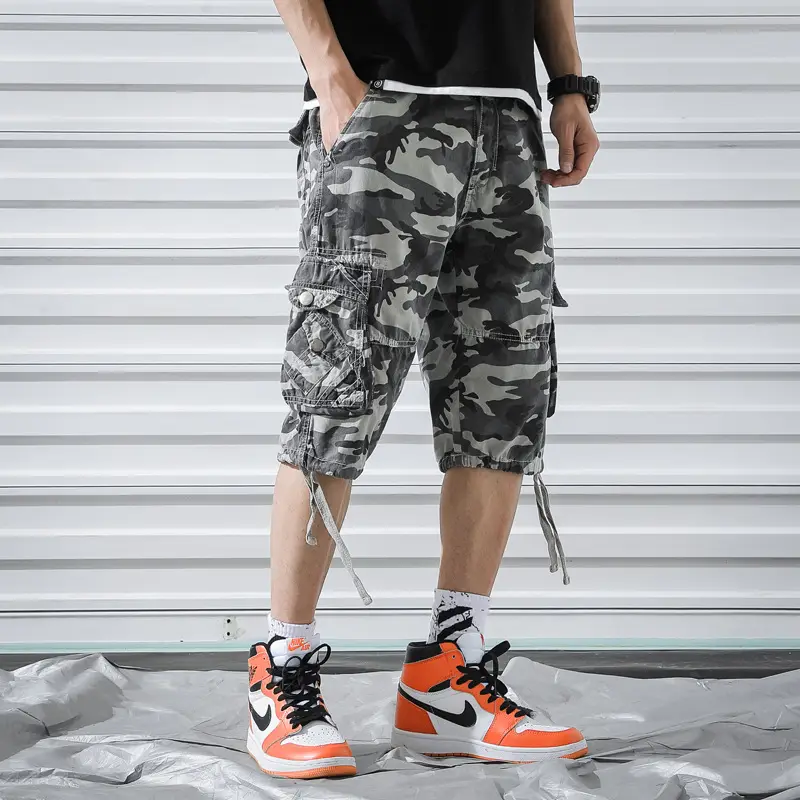 Summer Camo Plus Size Loose Pants with 4 Pockets - Image 4