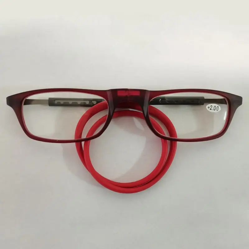 Magnetic Hanging Neck Reading Glasses Portable Unisex Tr90 Magnet Reading Glasses Long Leg Telescopic Pullover Frame