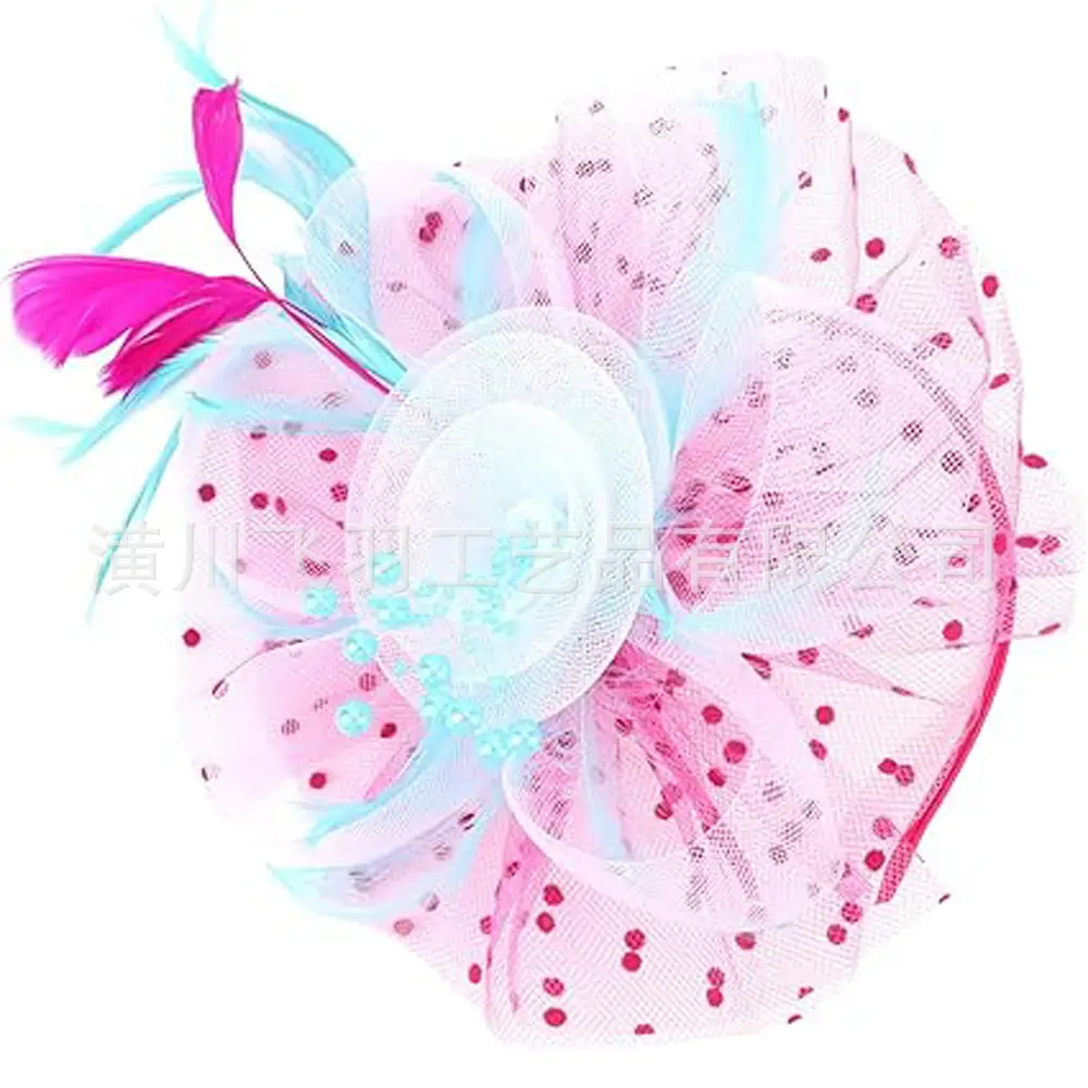Blue Feathered Bridal Headdress for Women