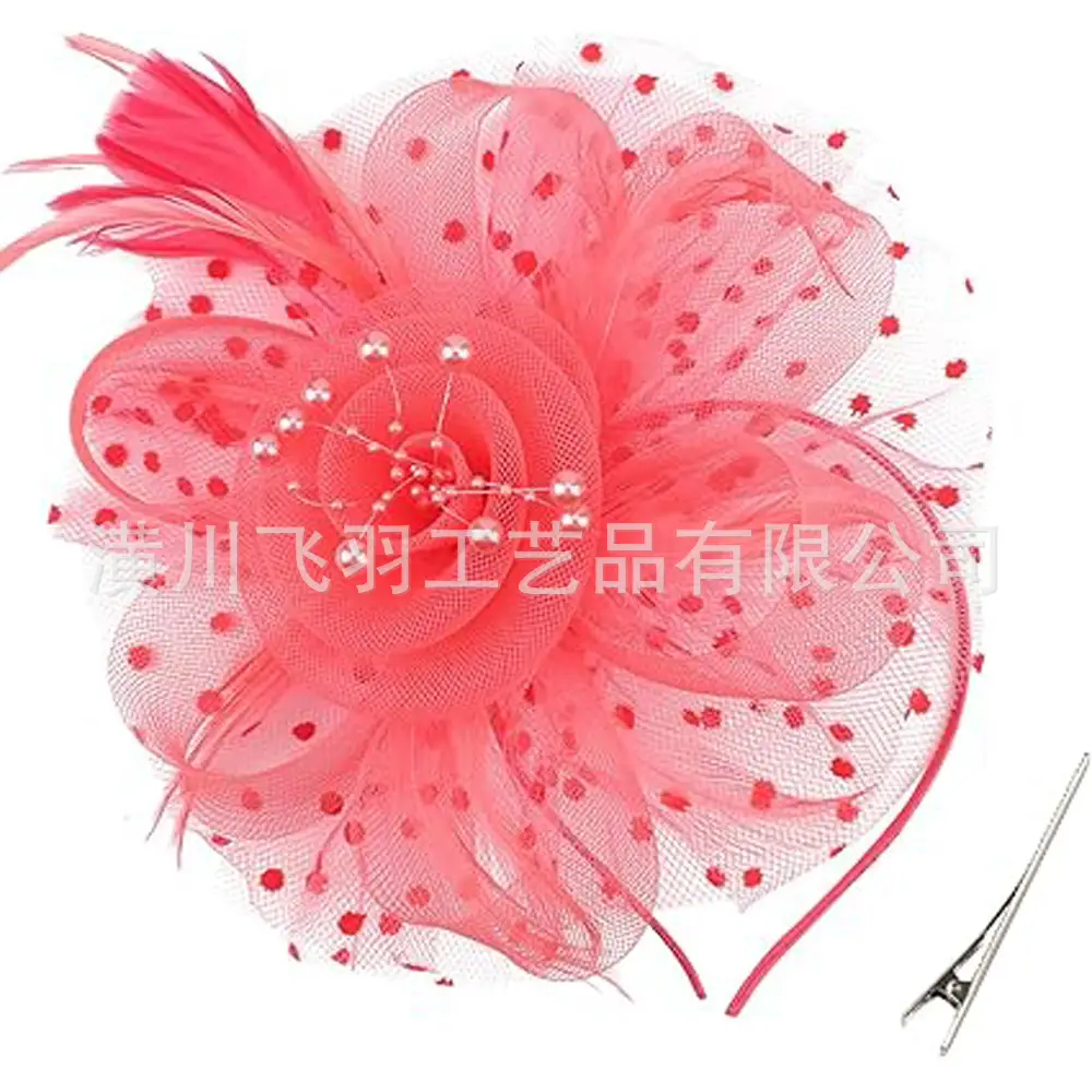 Blue Feathered Bridal Headdress for Women