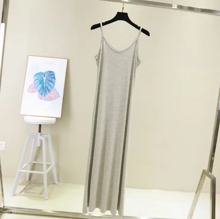 Summer White Modal Lining Skirt Dress with Strap