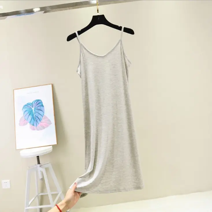 Summer White Modal Lining Skirt Dress with Strap