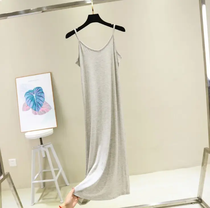 Summer White Modal Lining Skirt Dress with Strap