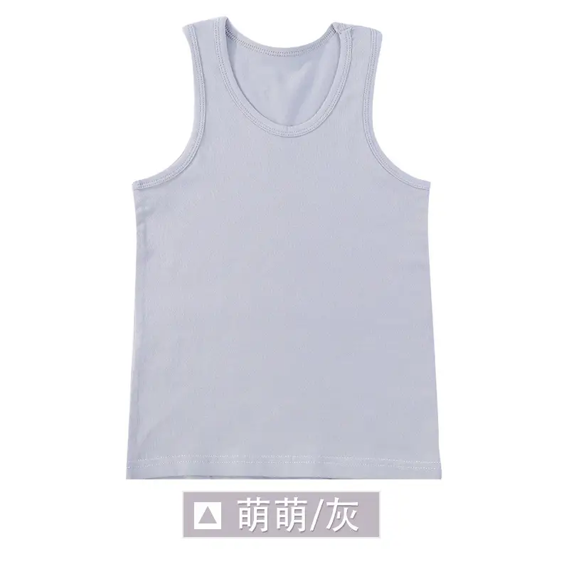 Summer Cotton Sleeveless Vest Light Blue Solid - Image 4