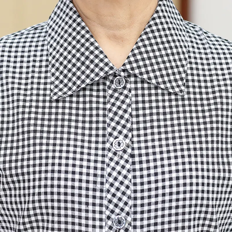 Middle-Aged Plaid Check Shirt for Women 60-70 - Image 11