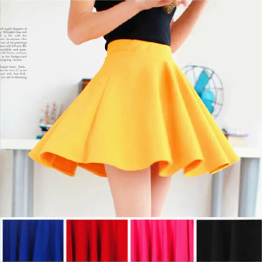 New 2019 Women's Red Lined Pleated Skirt Large Size